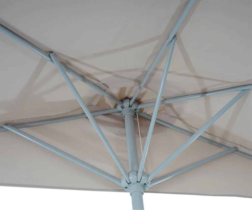Ombrellone Parla 270cm Alluminio Crema | Parasole Balcone Robusto - 9
