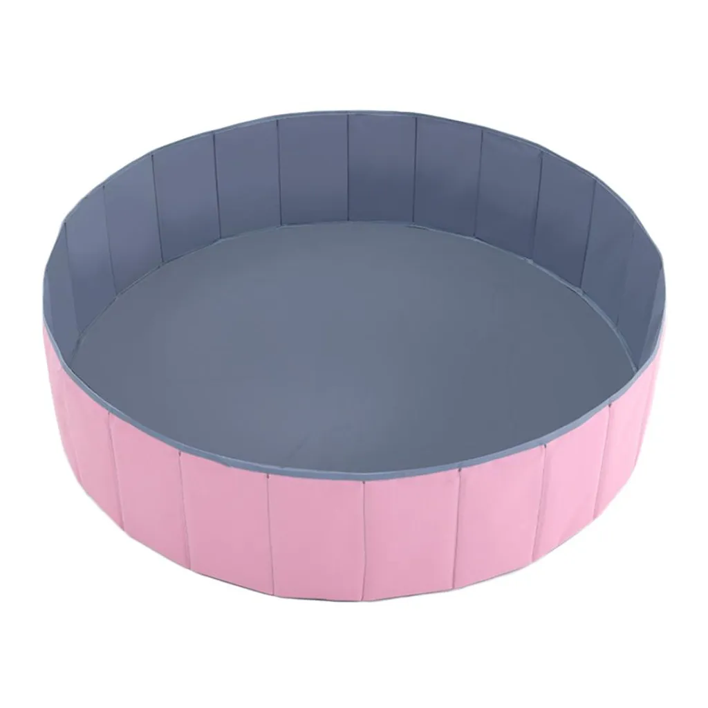 Piscine à balles 80 cm pliable rose gris en tissu Oxford gain de place