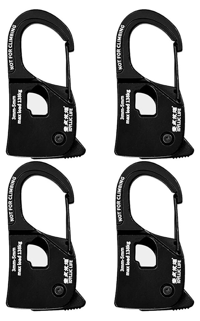 2/4 Stück Seilspanner für Outdoor-Aktivitäten wie Rucksackreisen, Wandern und Camping, Abspannleinen-Versteller, robuste Ausführung aus Alumini...