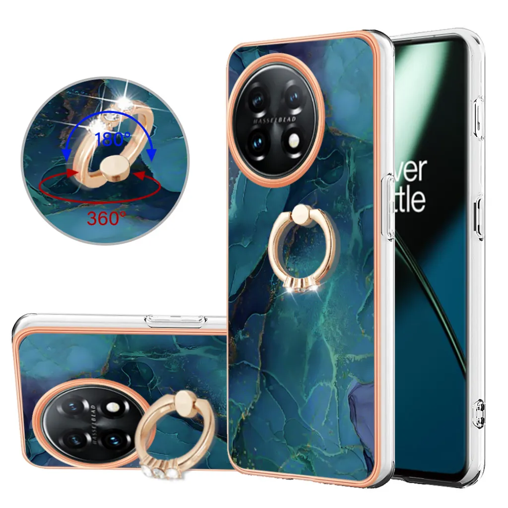 Custodia OnePlus 11 con Anello Verde | Protezione TPU Antiurto Design