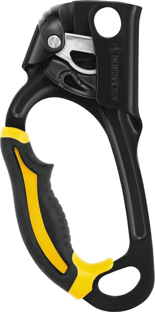 Petzl Ascension Poignée Ergonomique Gauche avec Came en Acier Inox Jaune