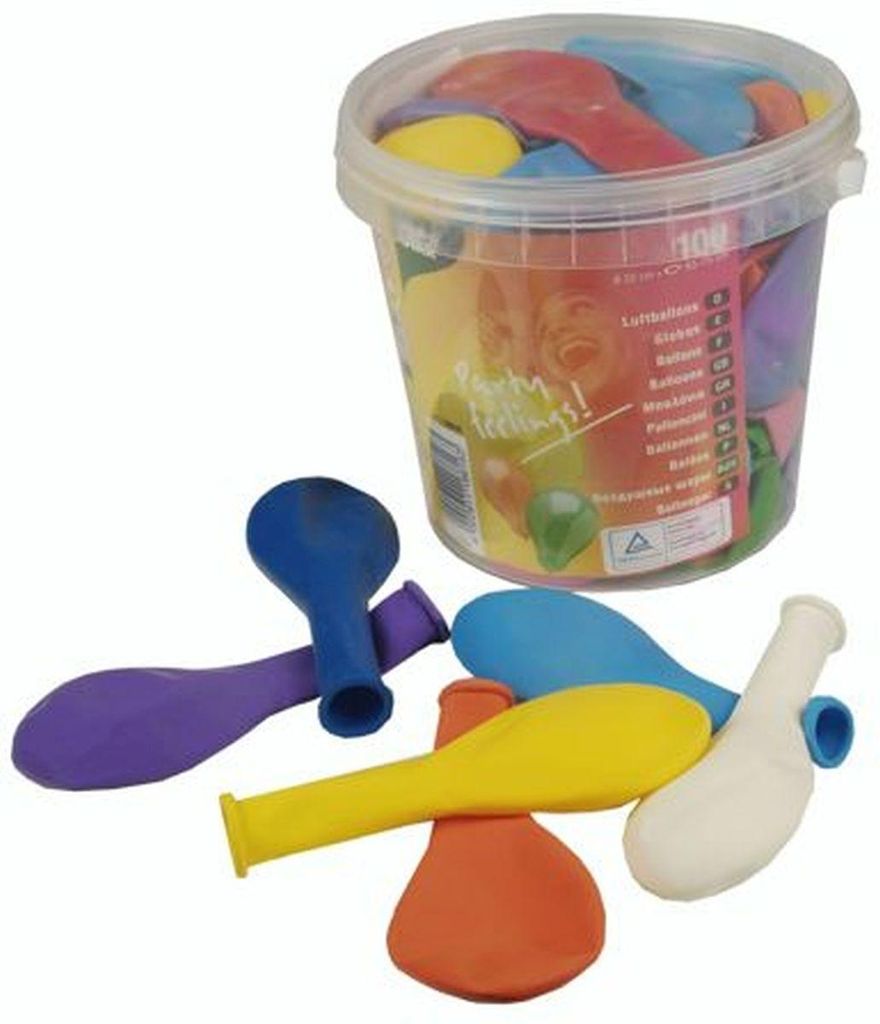 400 Luftballons Ø 22 cm farbig sortiert in Dose Produktbild 