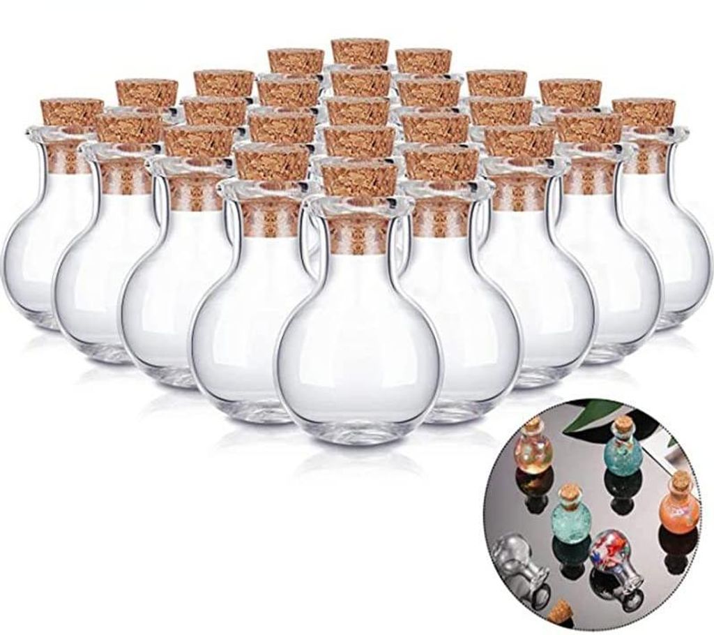 30 Mini-Glasfläschchen mit Korken, kleine Gläser, Mini-Fläschchen-Set, kleine Reagenzgläser, Kräutergläser, Glasbehälter, Mini-Fläschchen m...