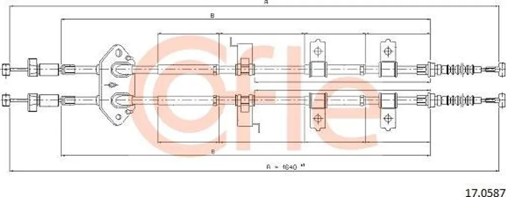 Câble de Frein à Main COFLE 17.0587 pour Mazda 6 - Réf OE G22C44410B