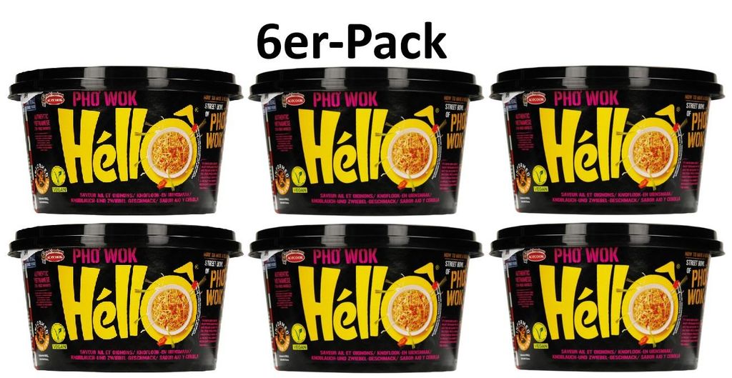 6er-Pack ACECOOK Pho Wok Hello in Bowl Instant Reisnudeln Produktbild 