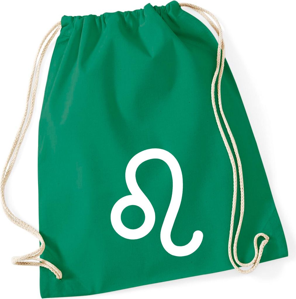 Huuraa Sportbeutel Löwe Sternzeichen Zeichen Geschenk 12 Liter Kelly Green Baumwolle Löwe Präsent