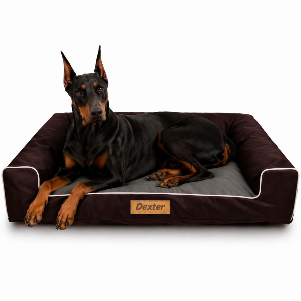 Großes Hundebett Hundesofa Hundekissen Hundekörbchen Waschbar - Farbe Braun - Hundematte Größe XXL - 118x78 cm