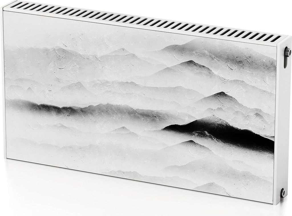 Umriss Der Berge – Magnetische Heizkörperabdeckung – 110x60 cm – Magnet Heizkörperabdeckung – 3D Würfel – Heizkörperverkleidung – M...