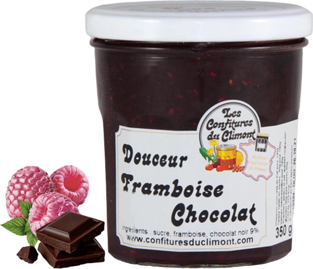 Les Confitures du Climont Himbeere-Schokolade Brotaufstrich handwerklich 350g