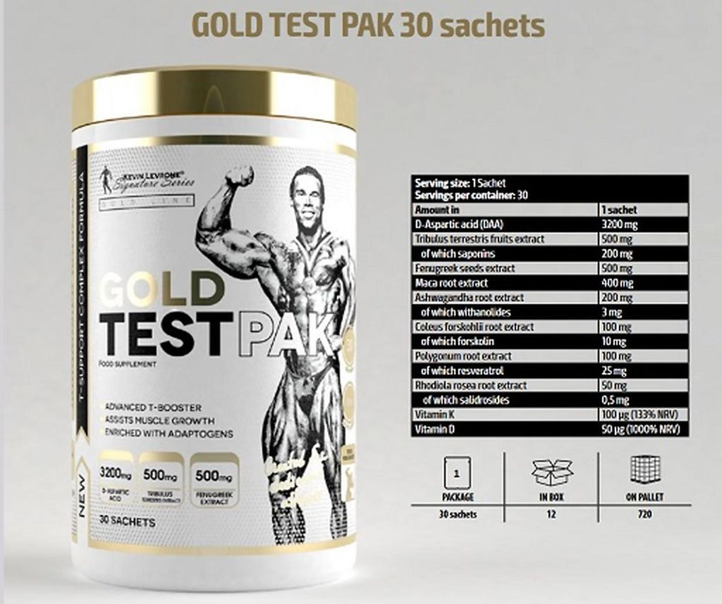 Kevin Levrone | Gold Test Pak | with DAA, Fenugreek & Tribulus