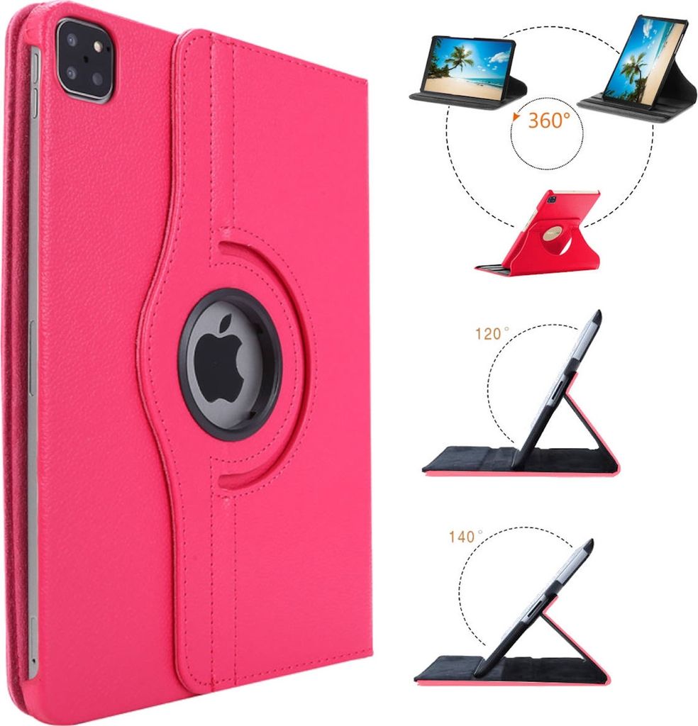 Für Apple iPad Air 11 2025 / 2024 / Pro 11.0 2022 360 Grad Tablet Tasche Pink