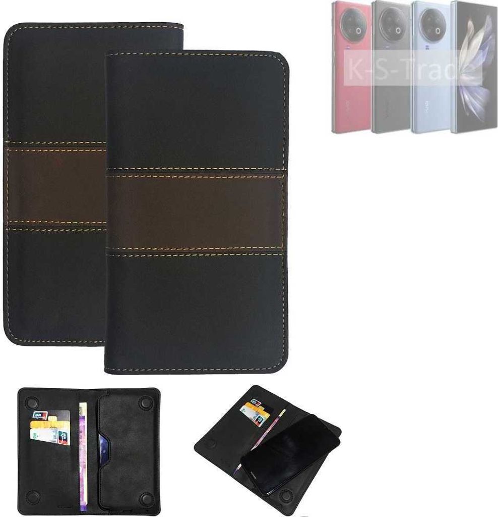 K-S-Trade Hülle Handyhülle kompatibel mit Vivo X Fold 2 Schutzhülle Walletcase Bookstyle Tasche Schutz Case Handytasche Wallet Cover Kunstleder
