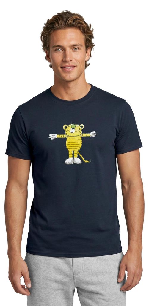 Spreadshirt Janosch Tiger Pose Männer T-Shirt, M, Navy
