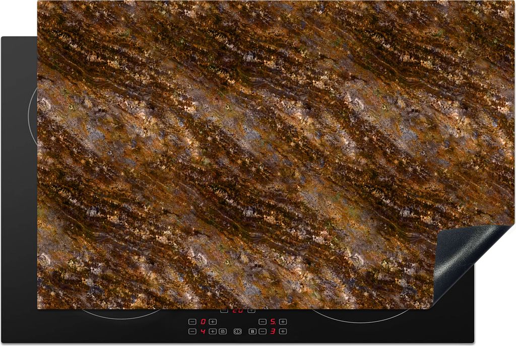 KitchenYeah Herdabdeckplatte Granit - Luxus - Muster , 81x52cm, Küche Deko, Glaskeramikkochfeld Herdabdeckung, Abdeckplatte fùr Kochfeld