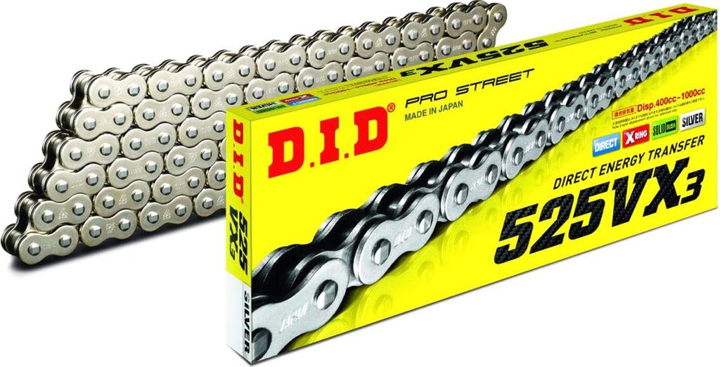 DID Offene Übertragungs-Kette Silber 114 Glieder 525 Nietverschluss