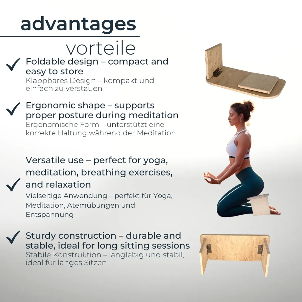 Table de méditation pliable CAWI avec assise ergonomique pour la prière