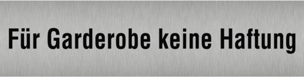 Dreifke Aufkleber - Piktogramm Für Garderobe keine Haftung, Edelstahl, selbs...