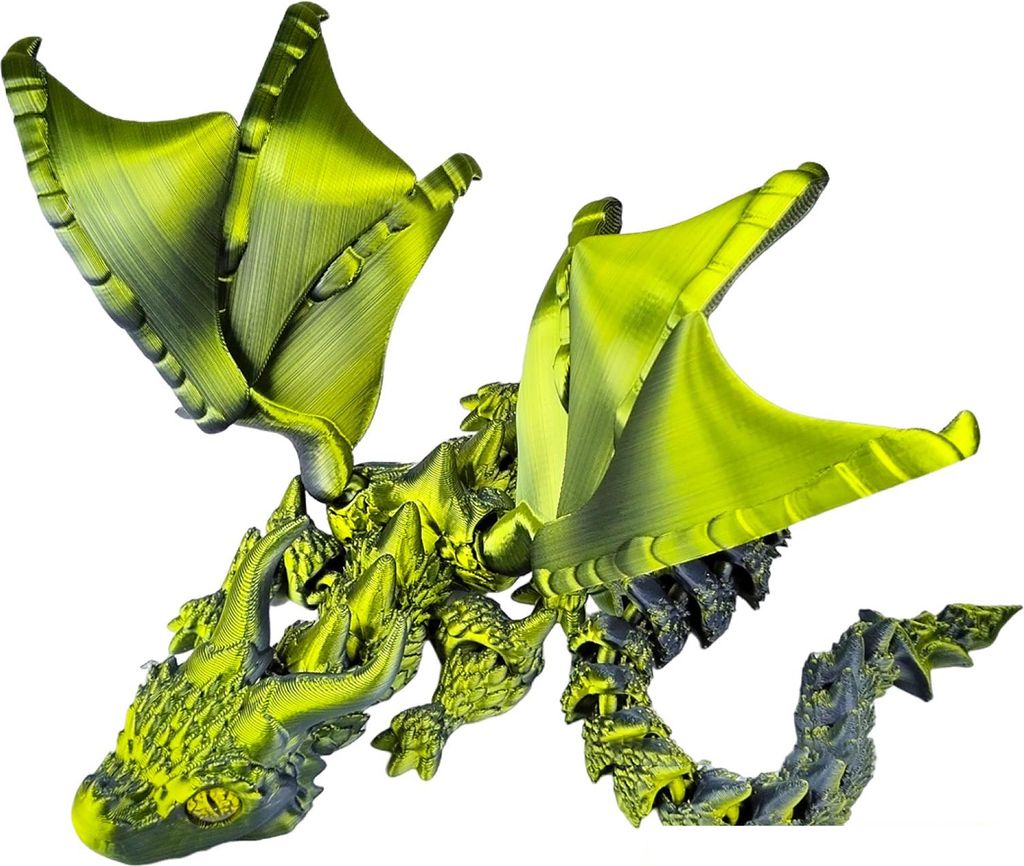 3D-gedrucktes Drachenornament, beweglicher Drache mit Flügeln, flexibler Drache, Schreibtisch-Haustier, Stressabbau-Spielzeug für Erwachsene, Hei...