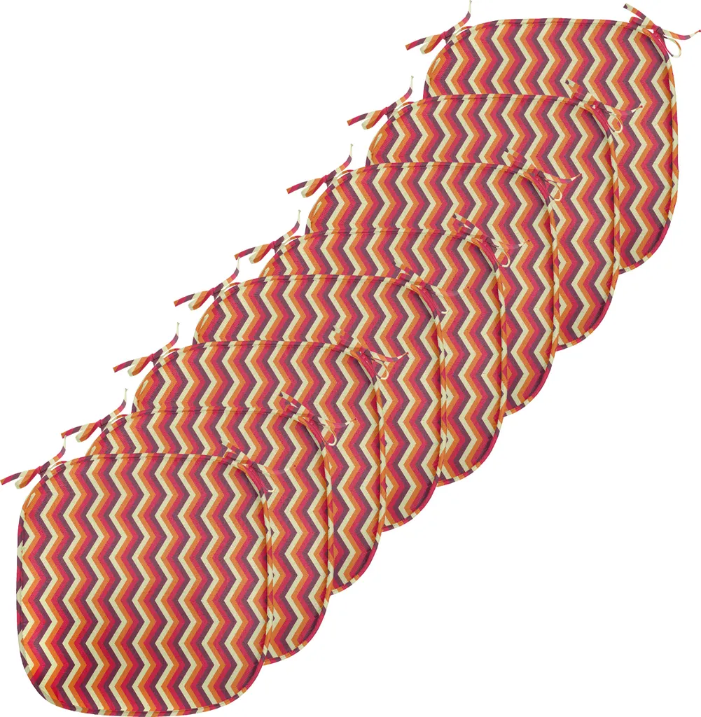 Coussin de Siège pour Cuisine avec Attaches 40x40 cm Lot de 8 Motif Rétro