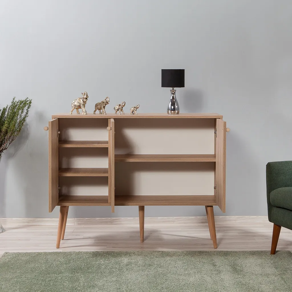 Console robuste anti-rayures bois Sonoma pour optimiser petit espace - 4