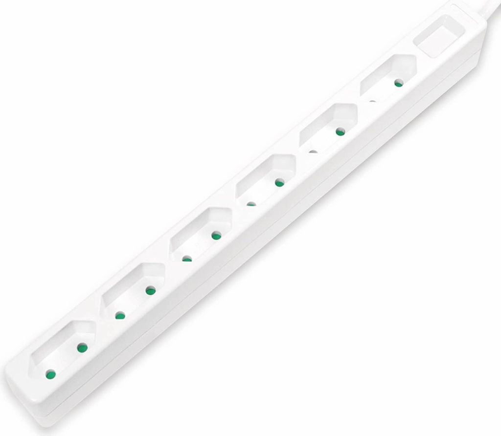 Slim Euro Steckdosenleiste, 6-fach, 1,50 m, weiß Produktbild 