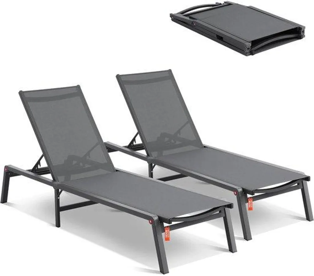 Bain de soleil en aluminium coloris moka avec dossier inclinable 5 pos