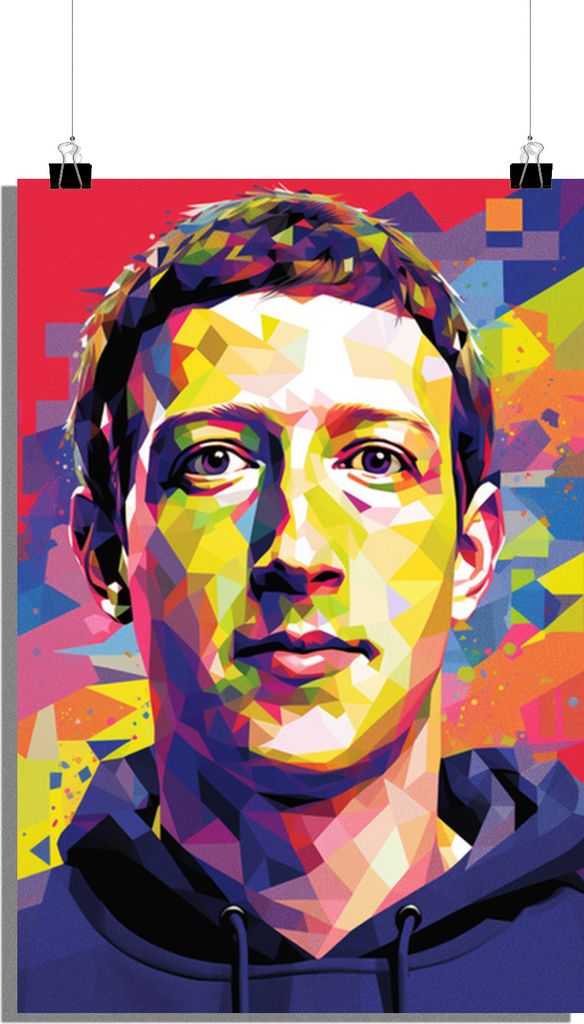 Mark Zuckerberg Poster - Innovation Poster - Social Media Poster - 51x71cm - Perfekt zum Einrahmen