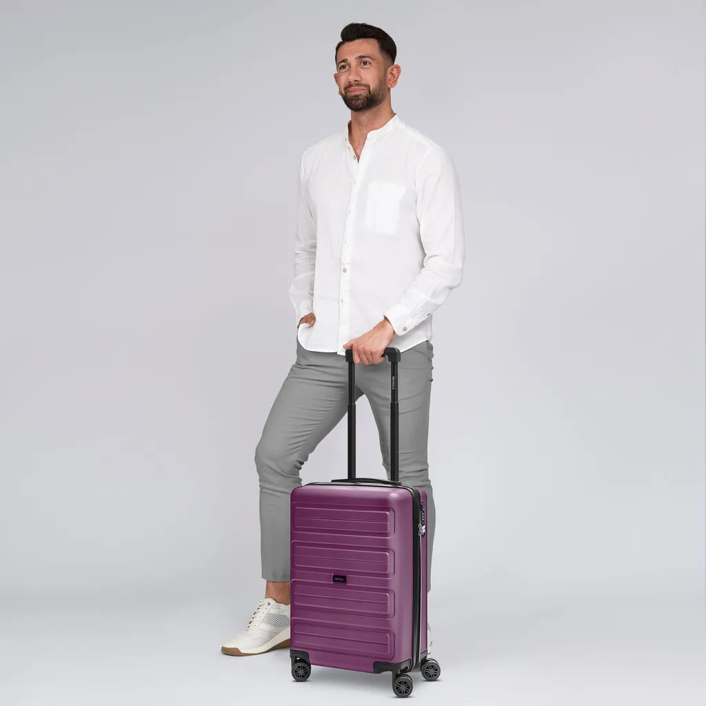 Bagage à main trolley 56cm REDOLZ Essentials 08 coloris violet pourpre