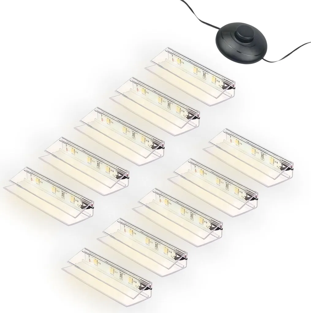 Kit Éclairage LED Vitrine et Meuble Verre - 10 Clips Ambiance 3000K-5000K