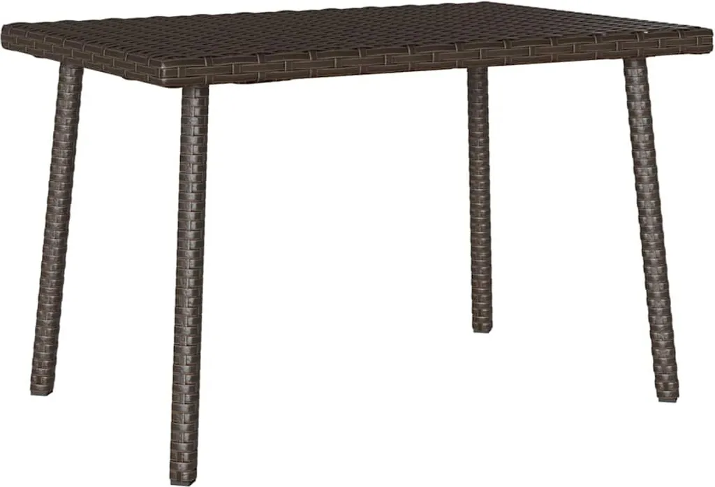 Tavolino da Appoggio Giardino Marrone 60x40 Poly Rattan Resistente