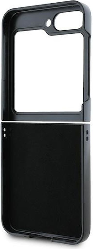 A black phone case is shown against a white background.
