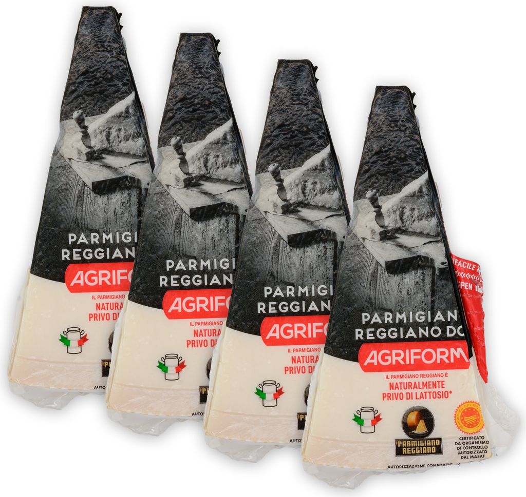 Food-United PARMIGIANO REGGIANO DOP Parmesan Italienischer-Hartkäse 4x 0,2 KG
