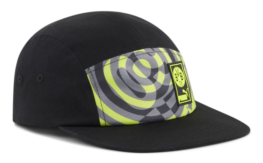 PUMA BVB Cap 5 Panel Nero - Cappellino Sportivo Regolabile