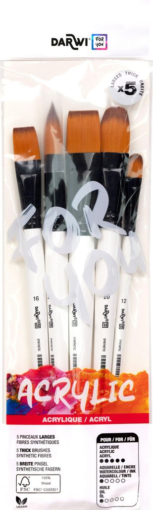 Darwi For You, Set mit 5 breiten Pinseln