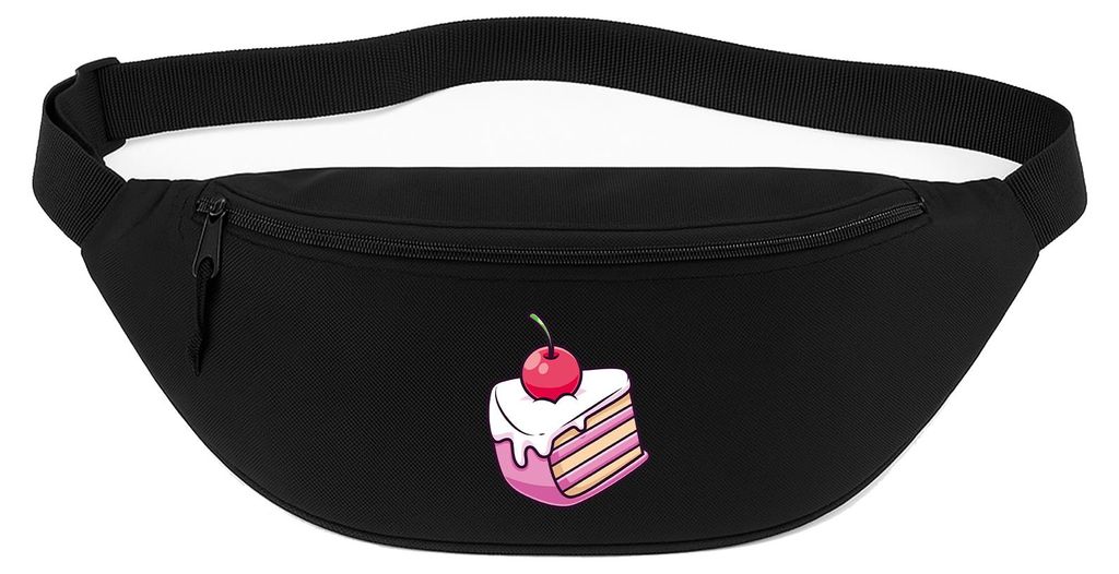 Huuraa Bauchtasche Kuchen Torte 2,5 Liter Black Polyester Crossbody Bag Geschenkidee