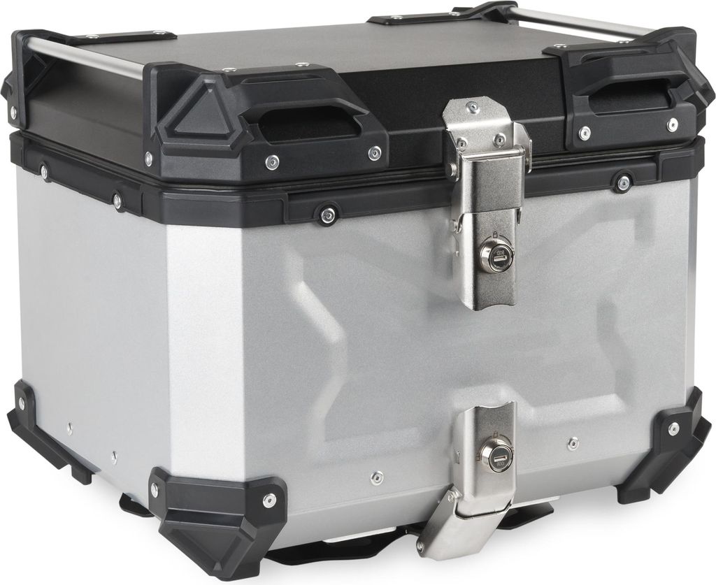 Motorrad-Aluminium-Zentralkoffer Mit Futter 45L + Rückenlehne + Platte