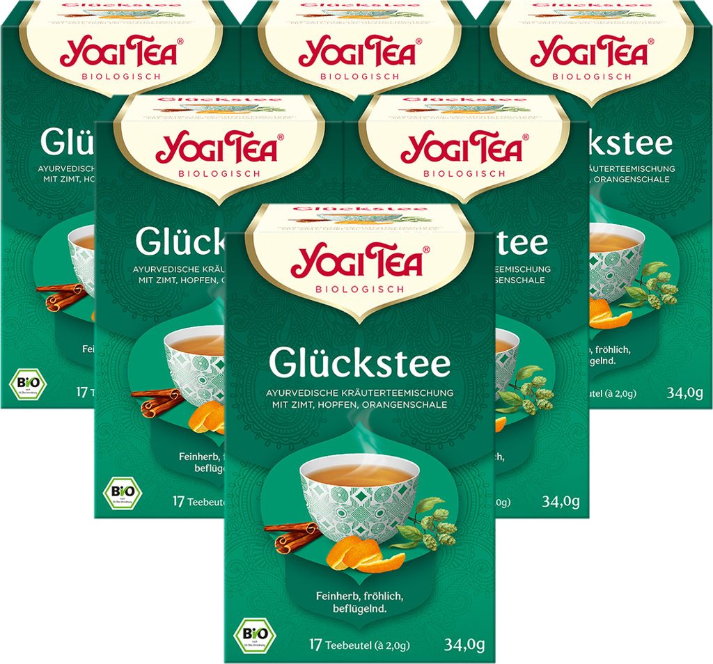 6 x YOGI TEA Glücks Tee | 6 x 34 g