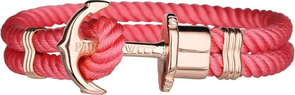 Paul Hewitt PH KB NLP S R: Bracciale High End in Nylon Rosa e Argento