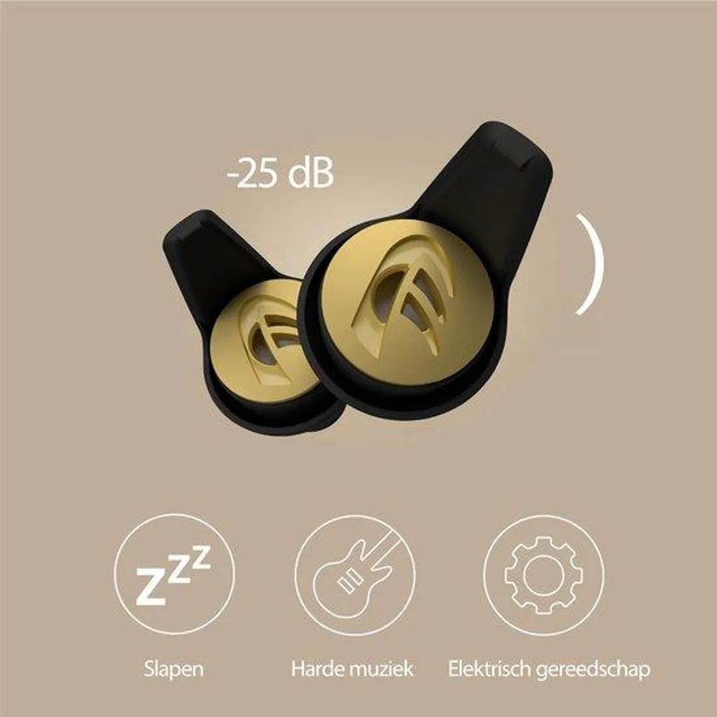 Bouchons d'oreille silicone médical -25 dB, 4 paires multi-tailles