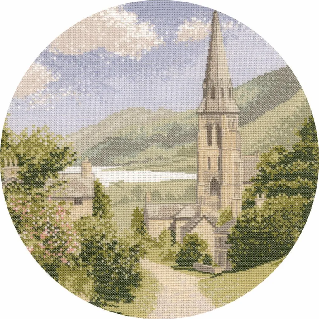 Kit Broderie Point de Croix pour Décoration Maison Lakeside Village A