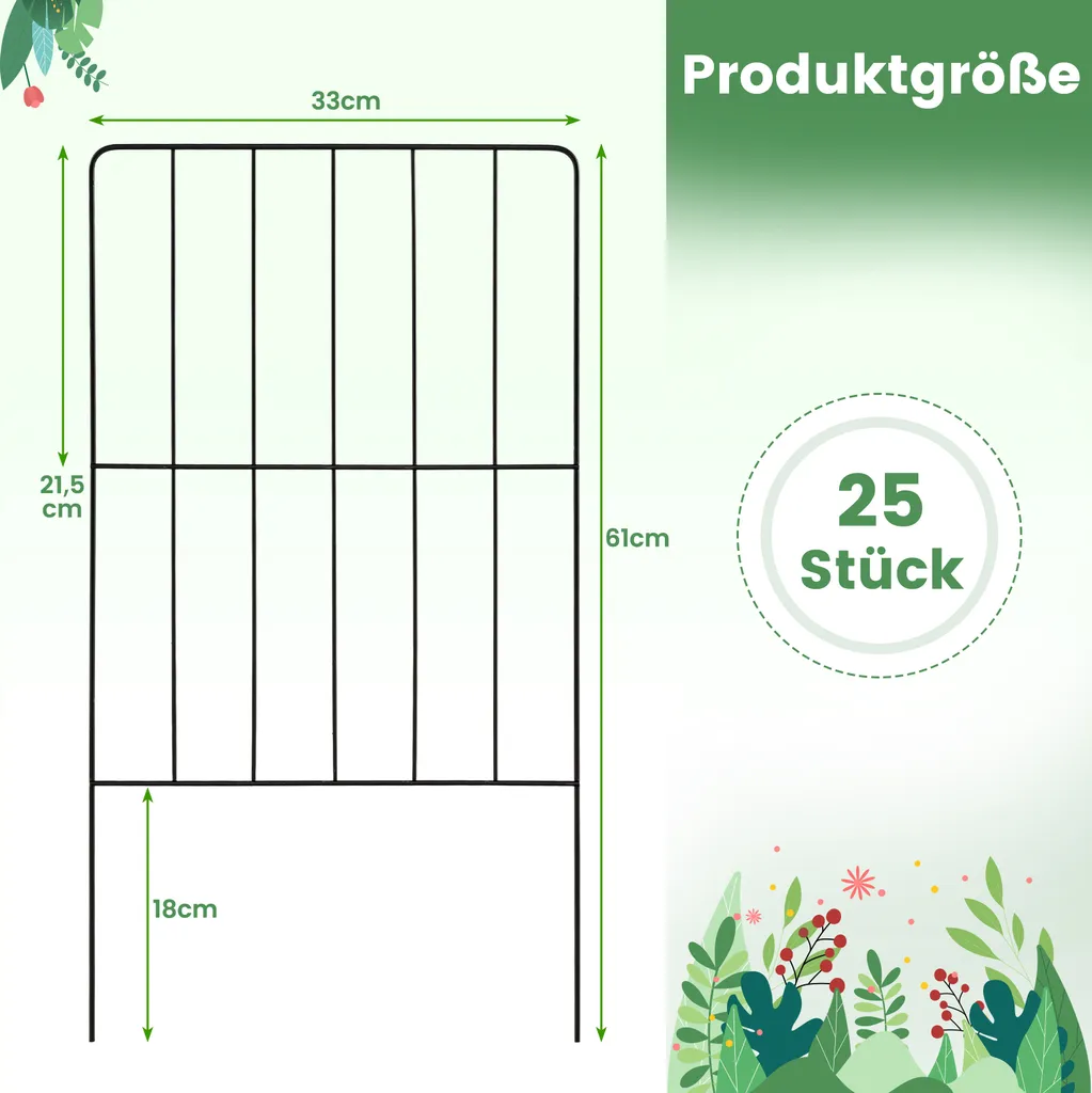 Clôture de Jardin Anti-Rouille 8,25m, Solution de Bordure Prête à Poser - 7