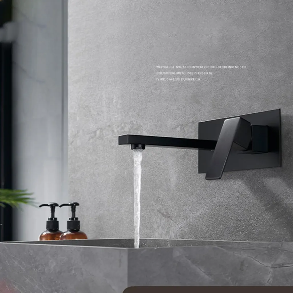 Robinet mural INF noir mat avec boîtier d'installation rapide sécurisé