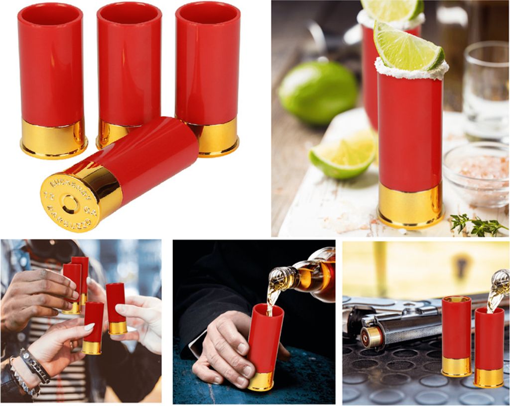 Pumpgun Patronen Schnapsgläser Patronenhülse im 4er Set Produktbild 