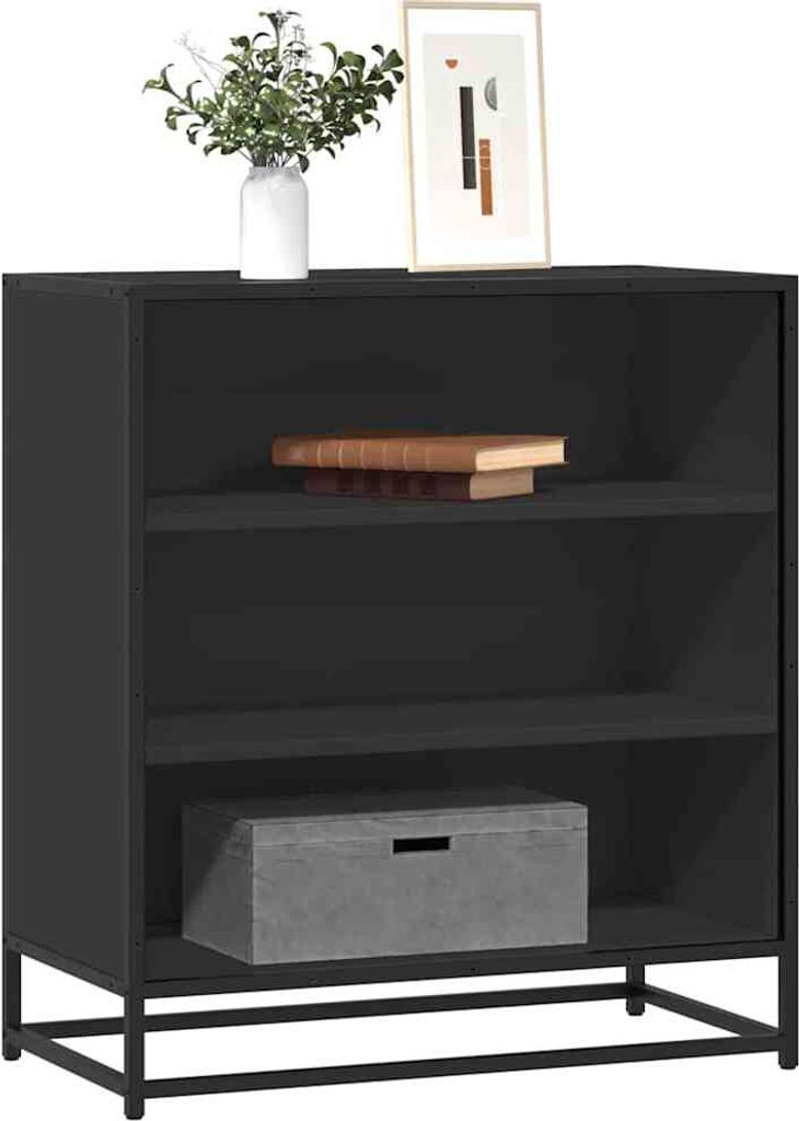 "2026 Promotion" Sideboard Wohnzimmer - Schwarz 68x35x76 cm Holzwerkstoff und Metall - Kommoden CC30703