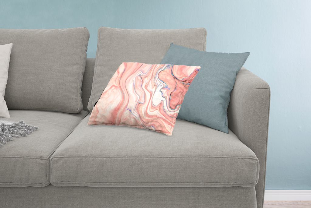 MuchoWow Zierkissen Sofakissen Wohnzimmer Dekokissen 60x40 cm Marmor - Pastell - Rosa - Blau - Marmoroptik - Abstrakt - Kopfkissen - Polster mit ...