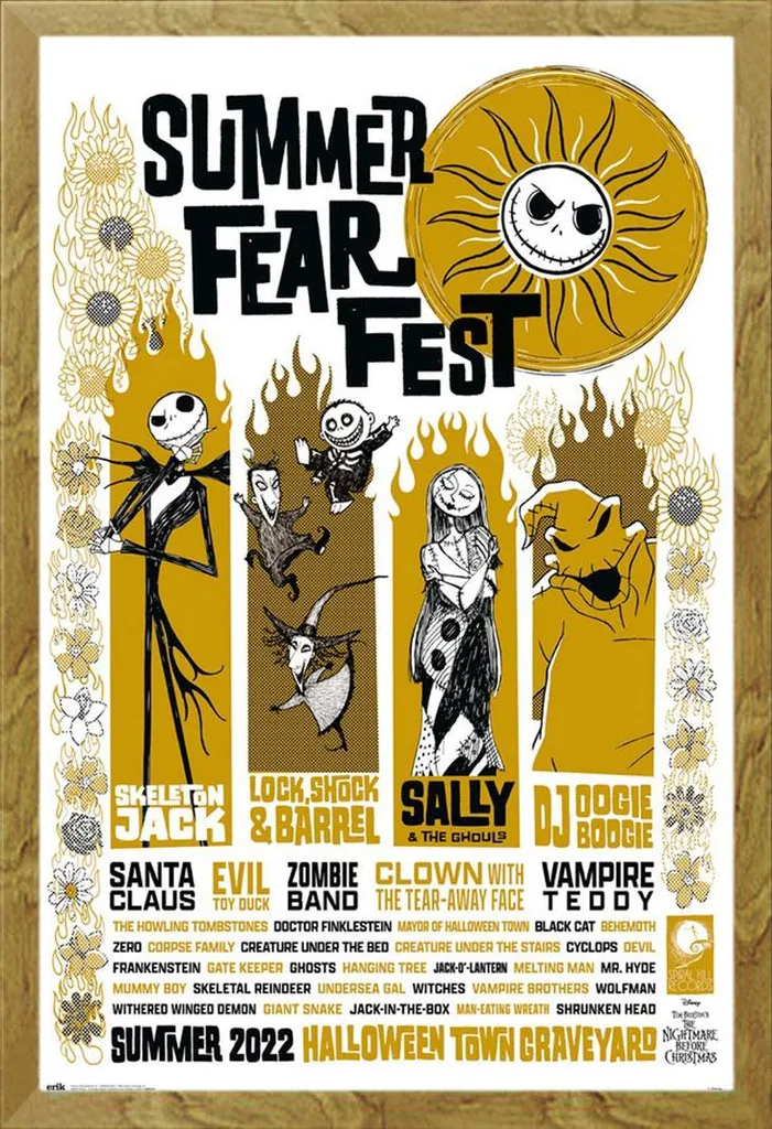 Regalo Nightmare Before Christmas: Poster + Cornice Legno Shinsuke