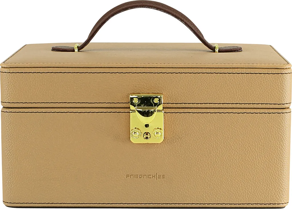 Coffret bijoux beige synthétique fin Ascot - Finition haut de gamme