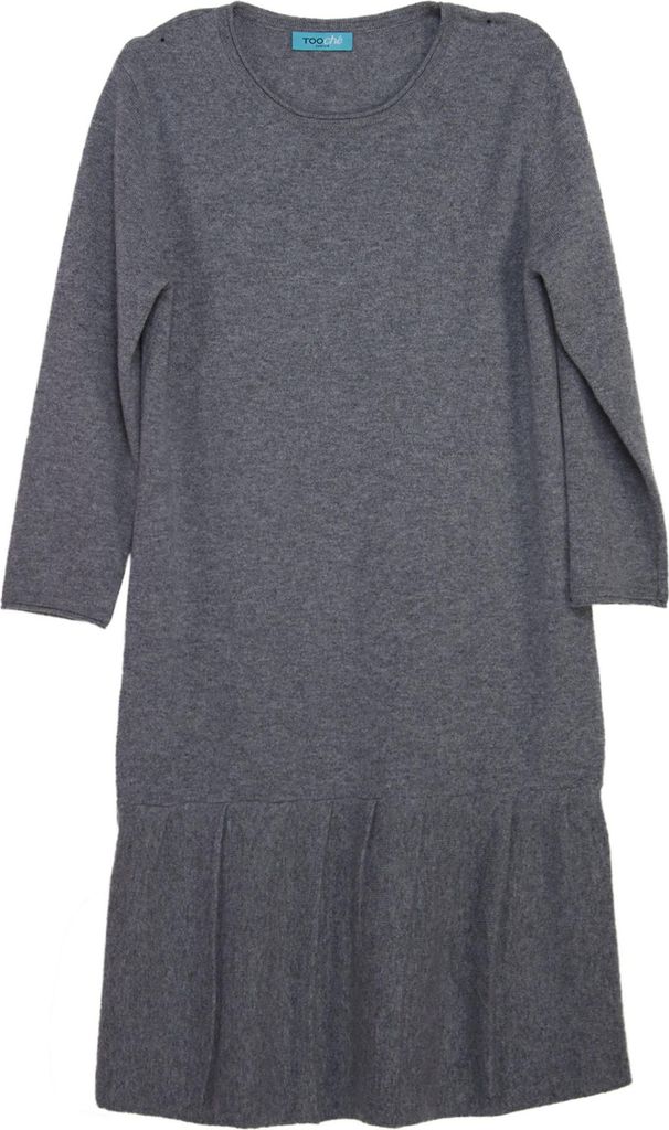 Graues Langarmkleid Kaschmir Dress