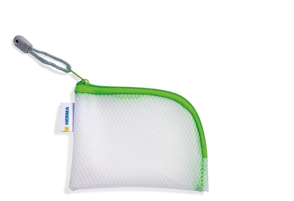 HERMA Reißverschlusstasche "Mesh Bags" DIN A7 grün