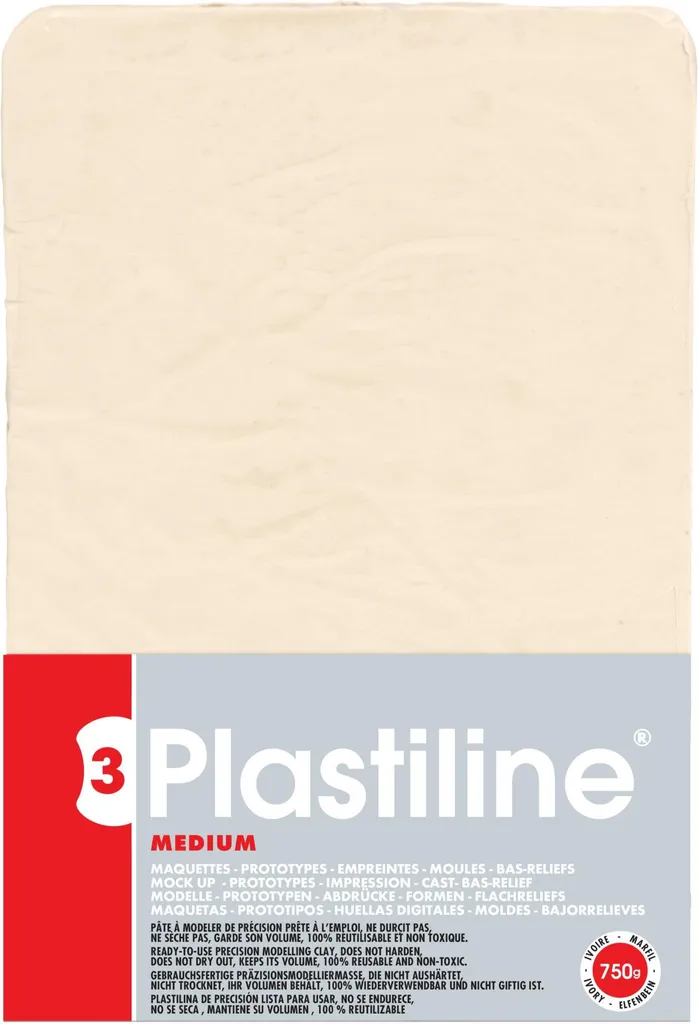 Pâte à modeler professionnelle Ivoire 750g - Bloc de sculpture Moyen